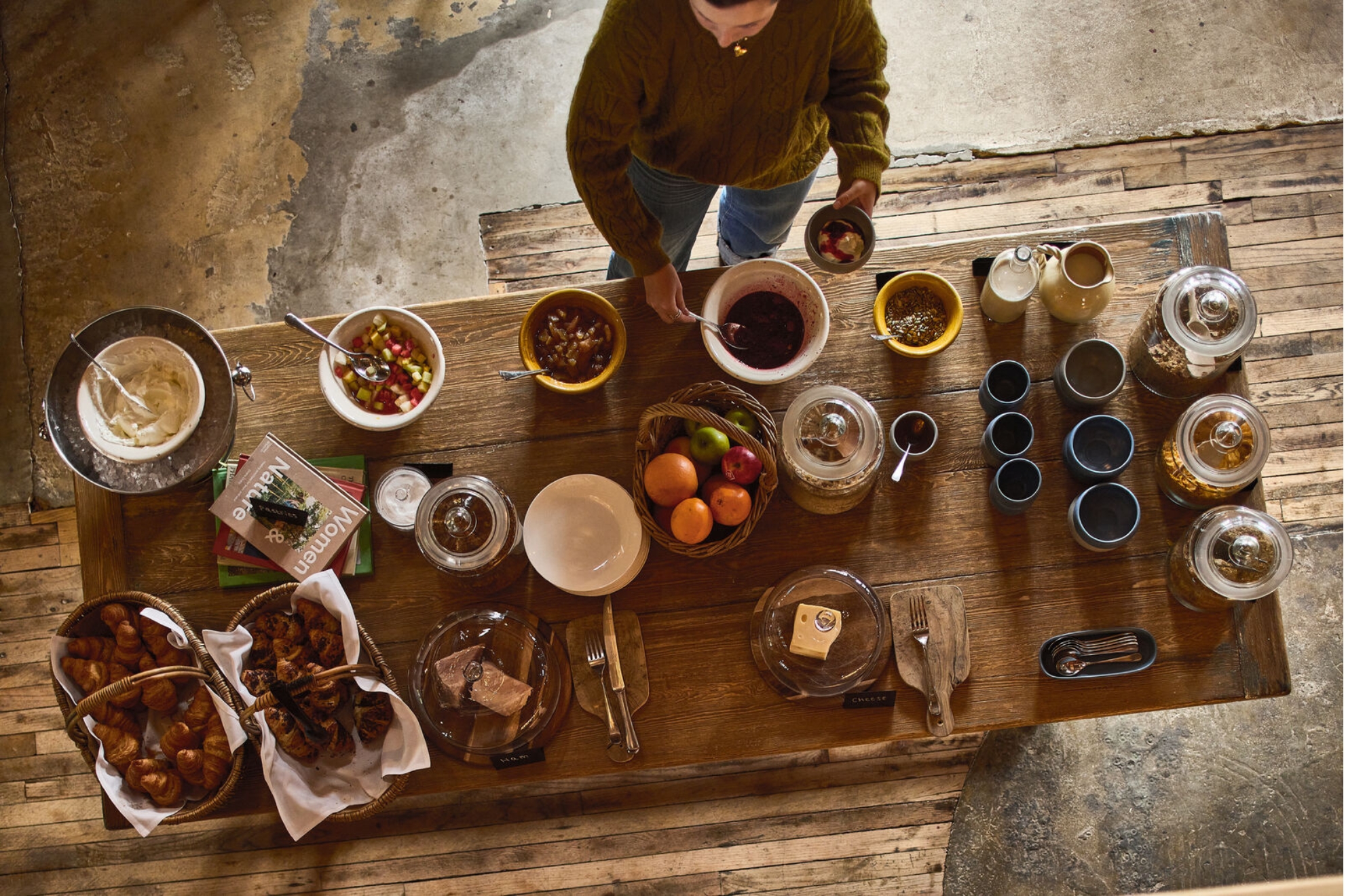 Breakfast table in The Grain Store