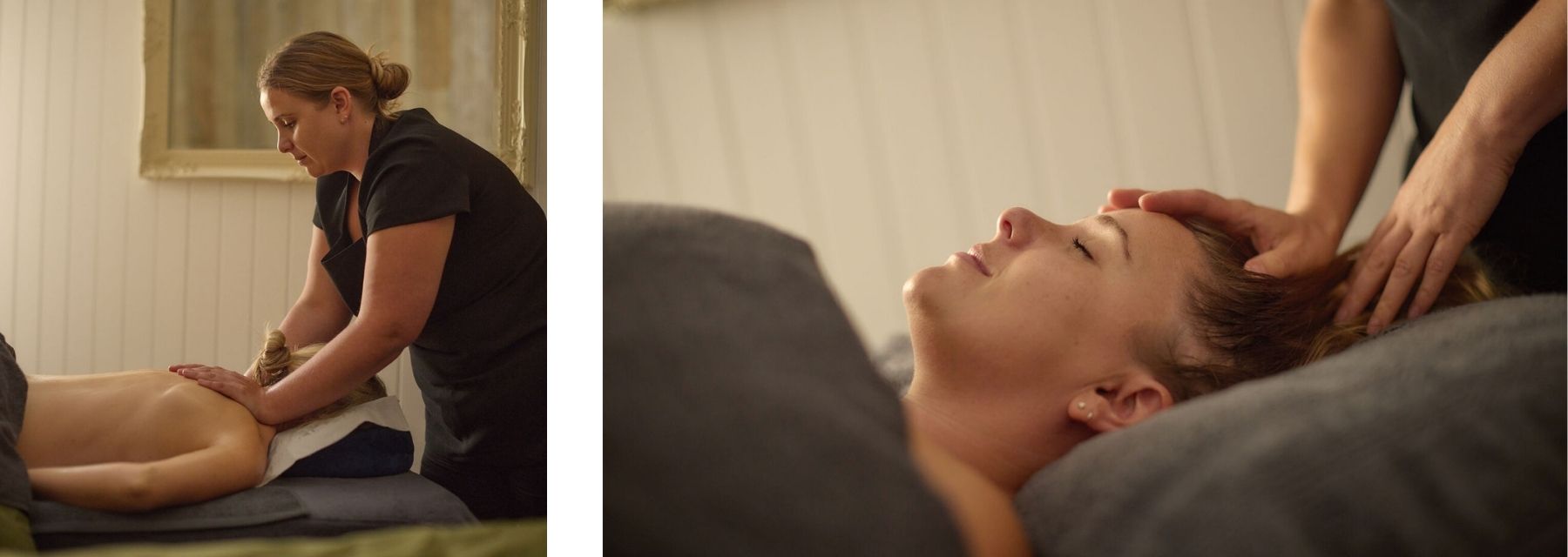 Back and head massage in beauty salon